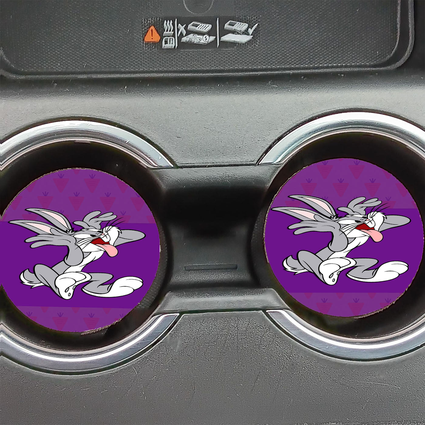 Funny Bugs Bunny Purple Car Coasters