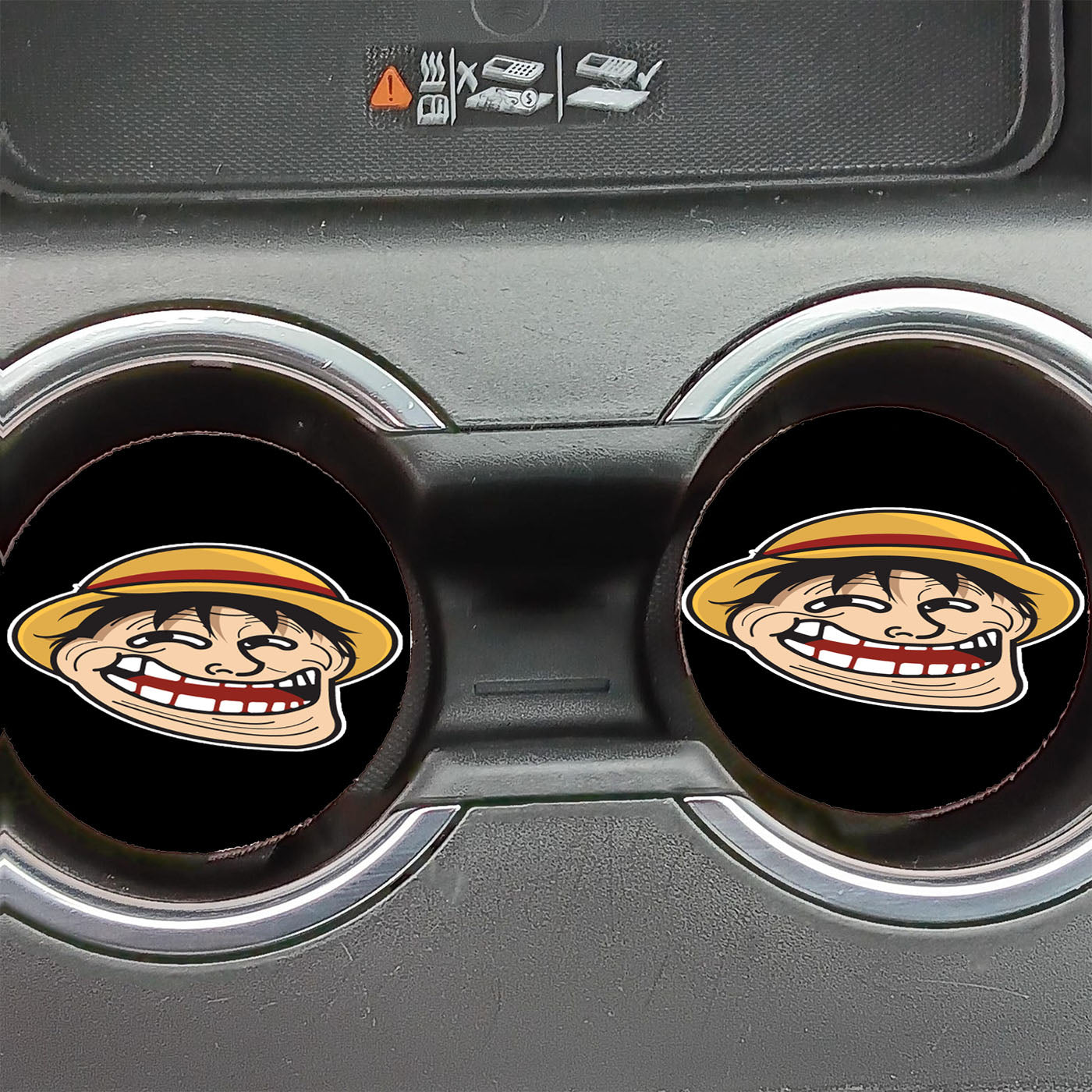 Funny Luffy Face Car Coasters