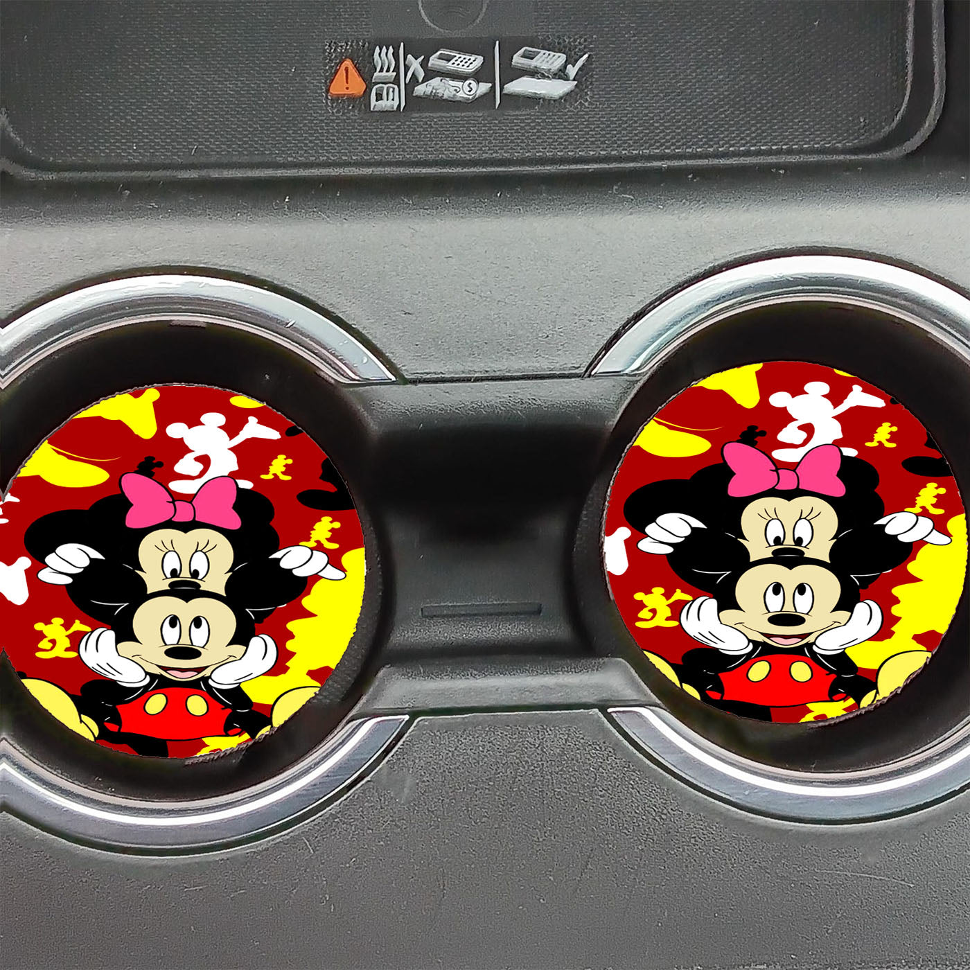 Funny Mickey And Minnie Car Coasters