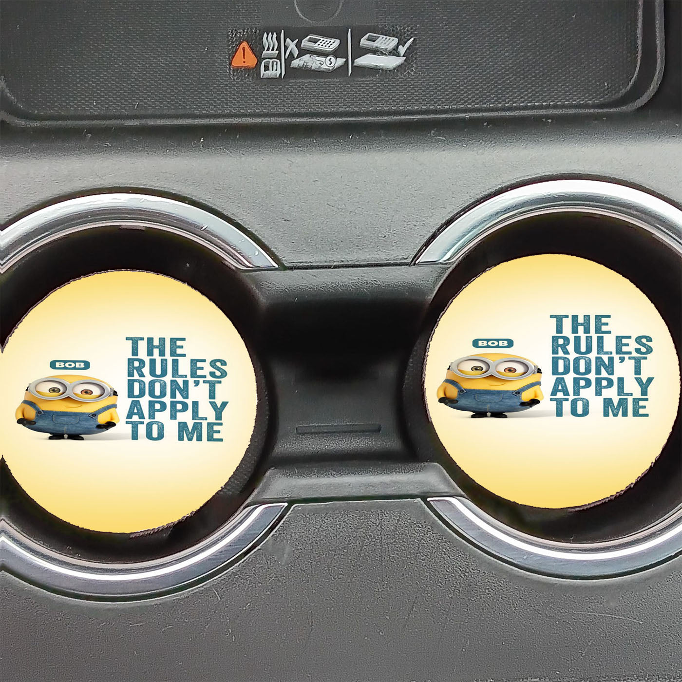 Funny Minion Bob Quote Car Coasters