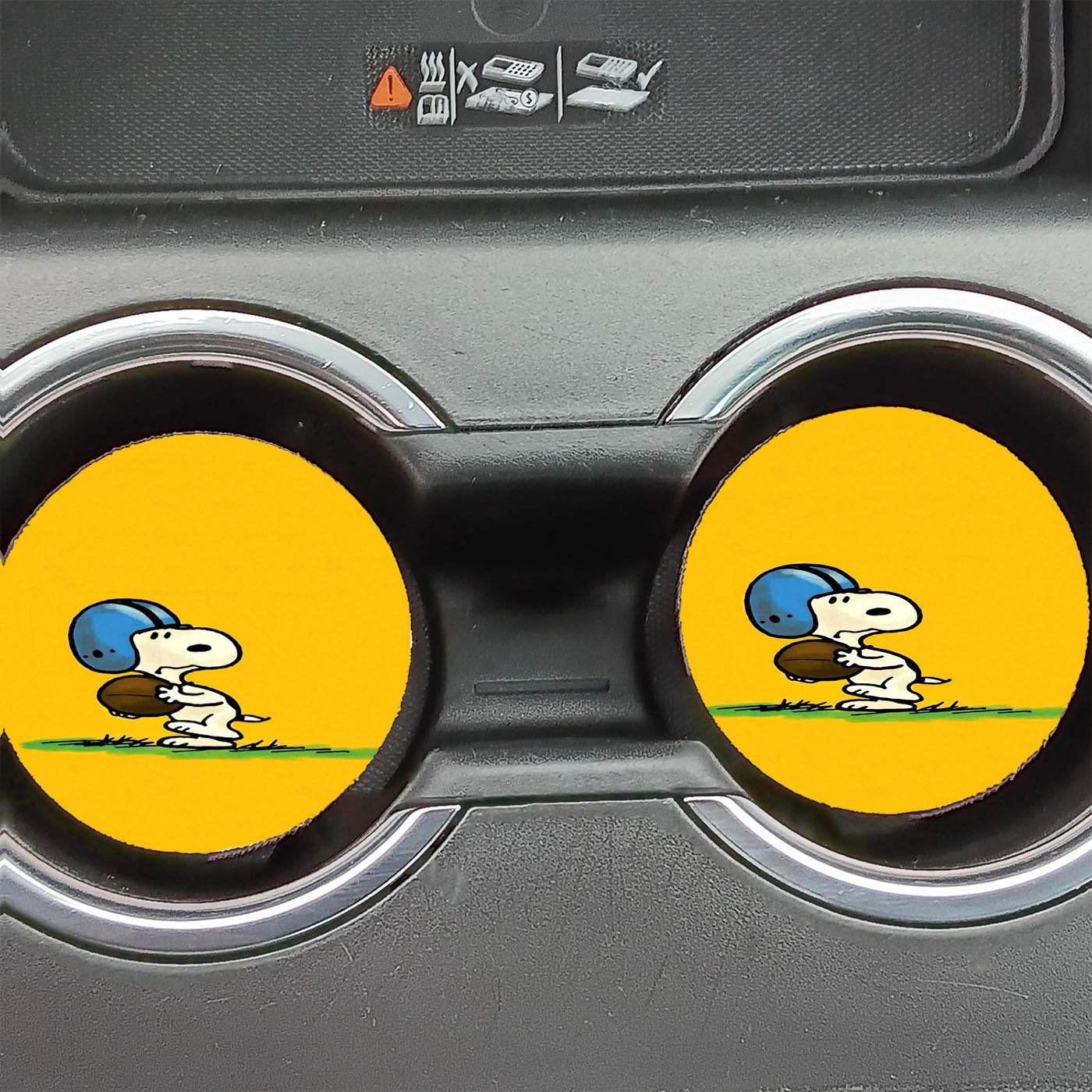 Funny Snoopy Play Football Car Coasters