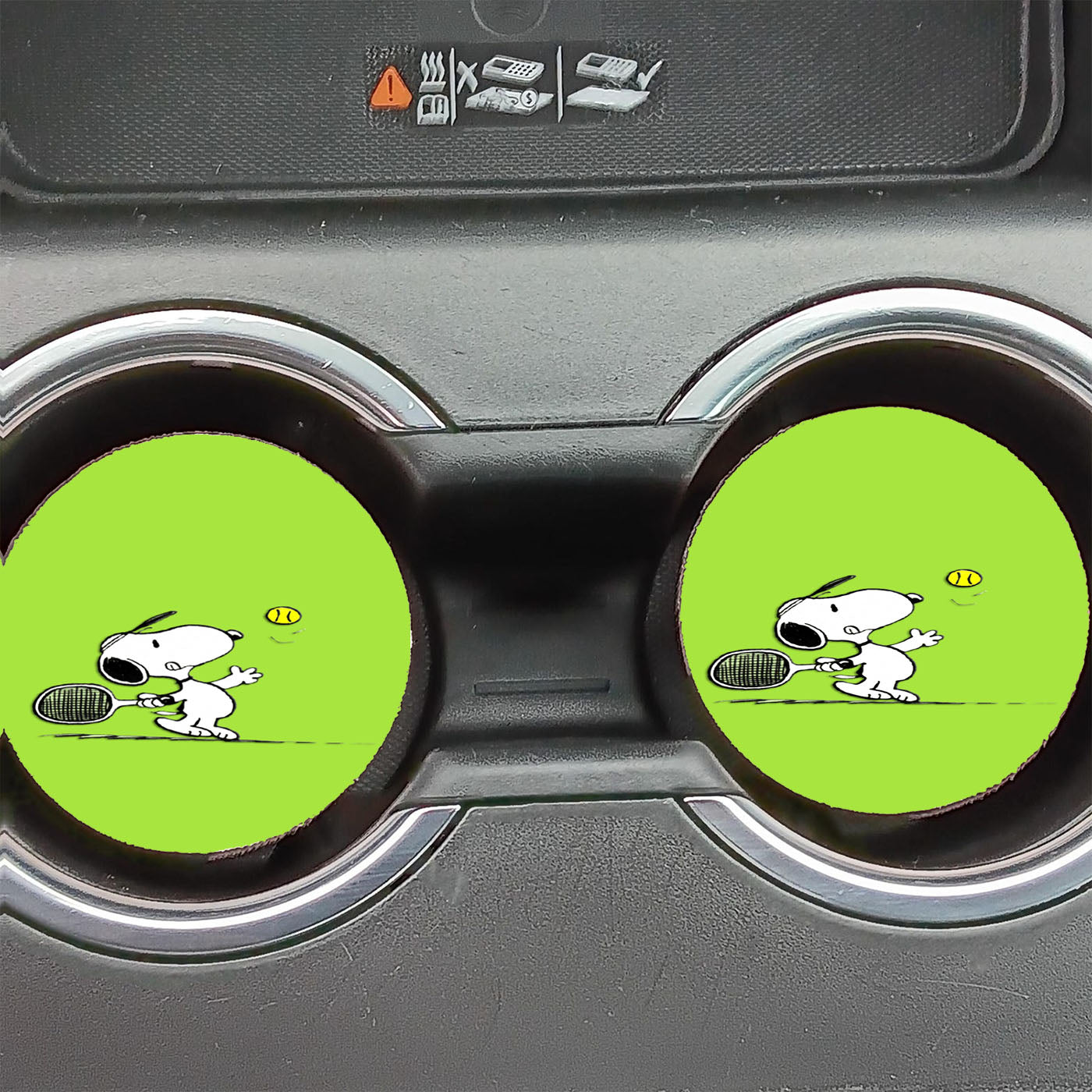 Funny Snoopy Play Tennis Car Coasters