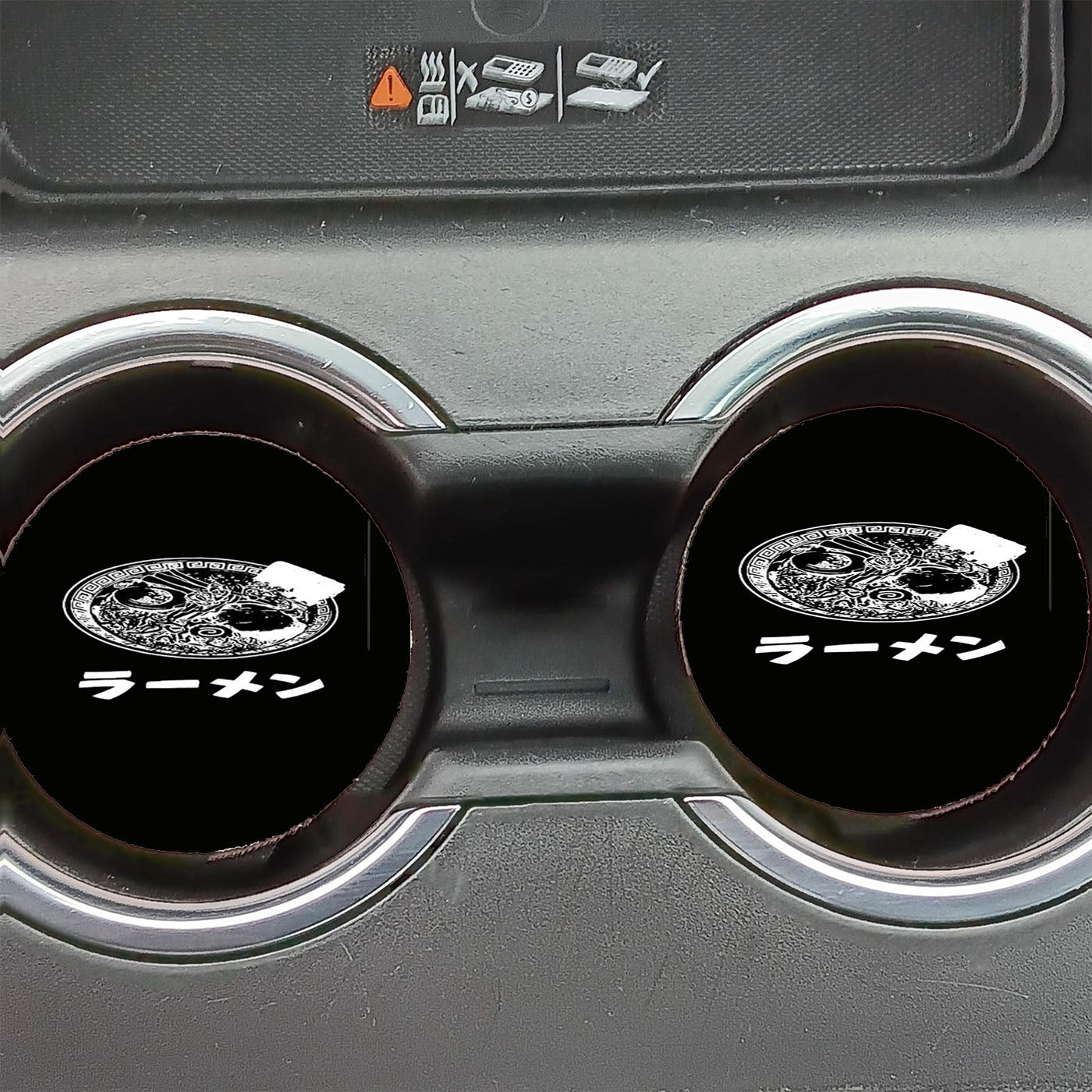 Funny Tonkotsu Ramen Japanese Katakana Kanji Food Manga Car Coasters