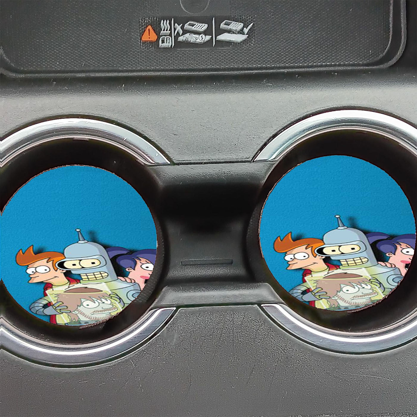 Futurama Bender Holding Head Car Coasters
