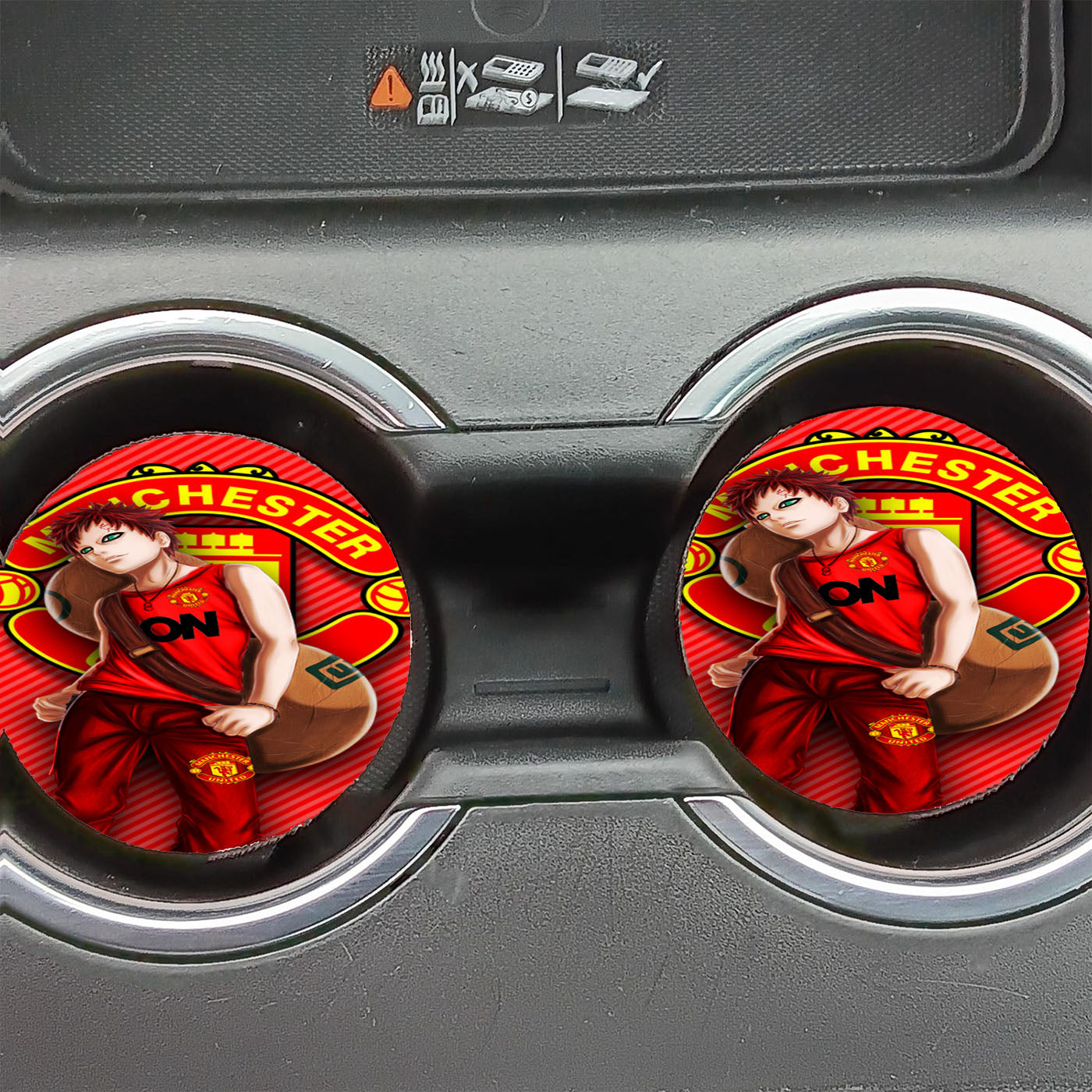 Gaara Naruto Manchester United Fans Car Coasters