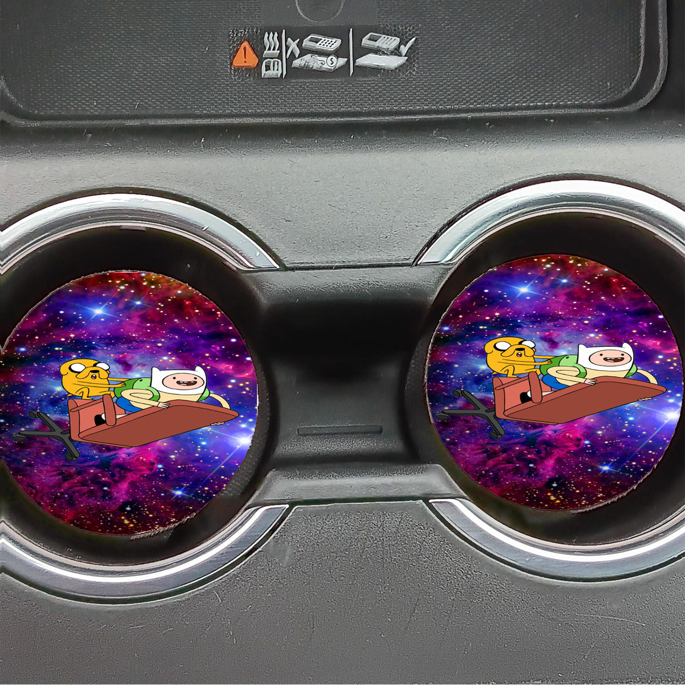 Galaxy Nebula Finn And Jake 4 Car Coasters