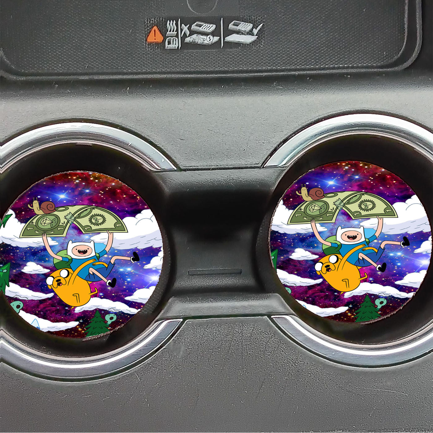 Galaxy Nebula Finn And Jake 5 Car Coasters