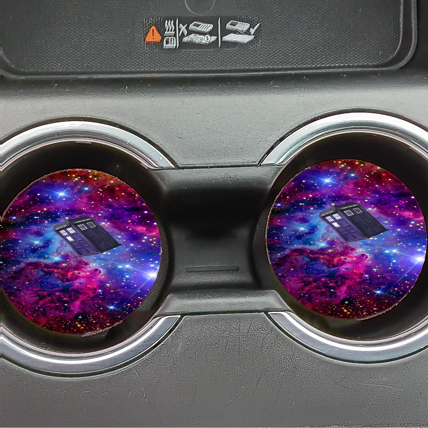 Galaxy Nebula Tardis Box Car Coasters