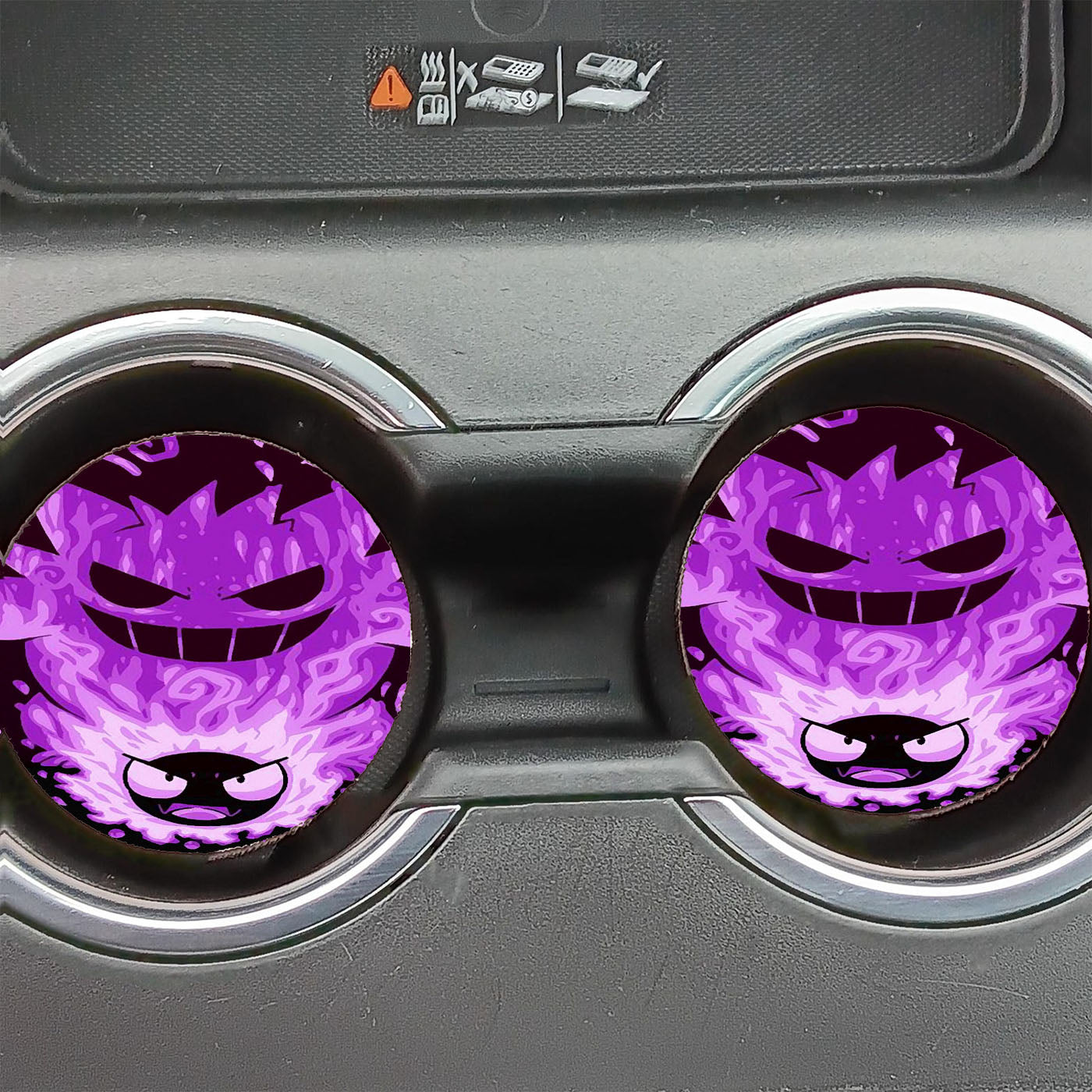 Gastly And Gengar Pokemon Evolution Car Coasters