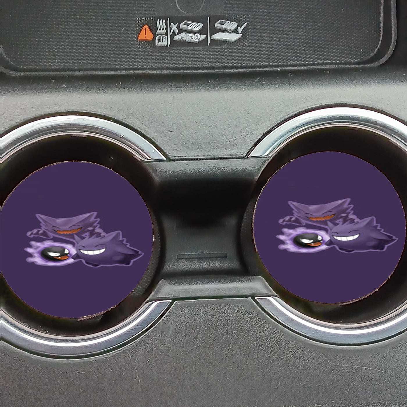 Gengar Pokemon Purple Car Coasters
