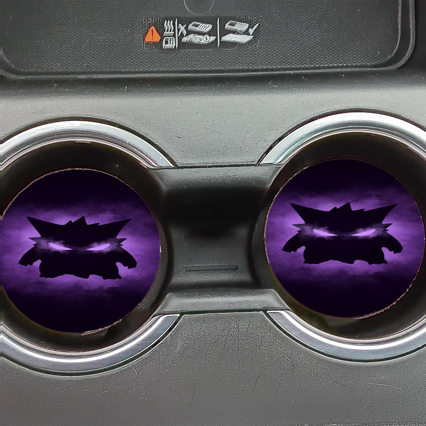 Gengar Pokemon Silhouette Car Coasters