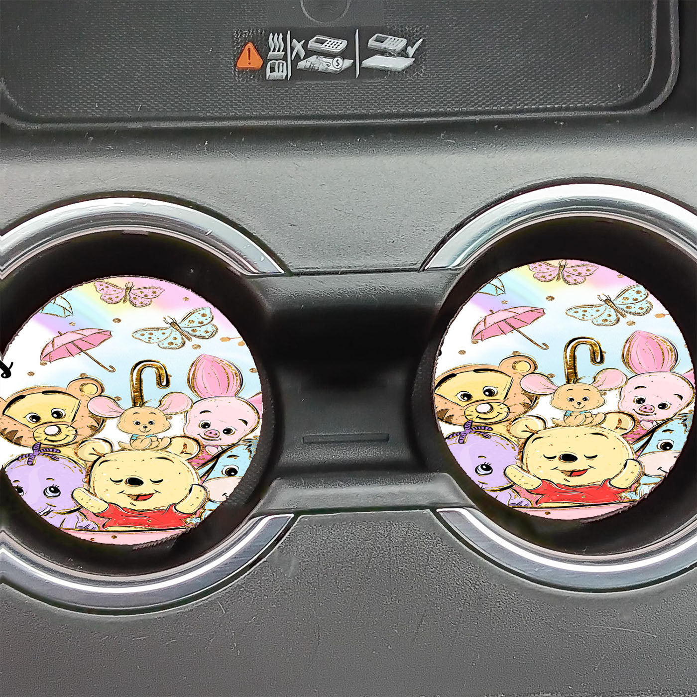 Glitter Winnie The Pooh Car Coasters