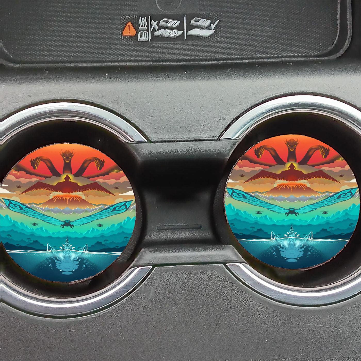Godzilla All Monsters Art Car Coasters