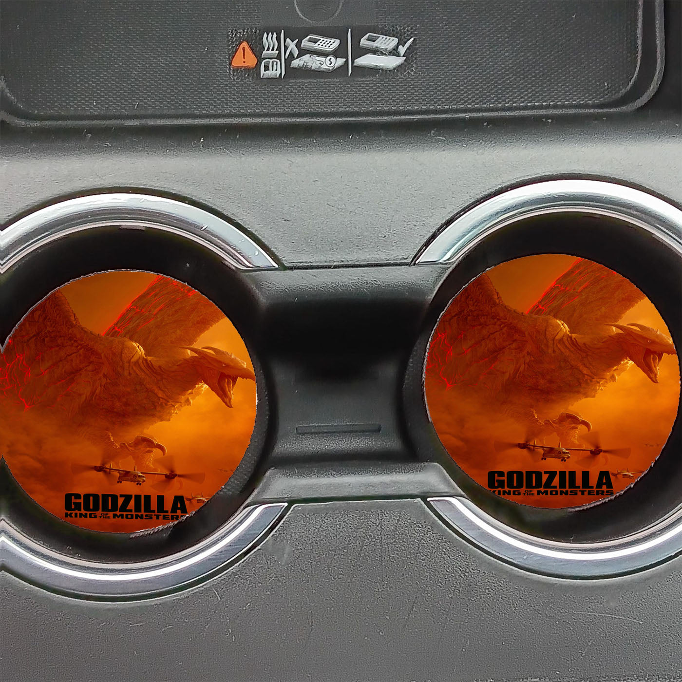 Godzilla King Of The Monster Orange Car Coasters