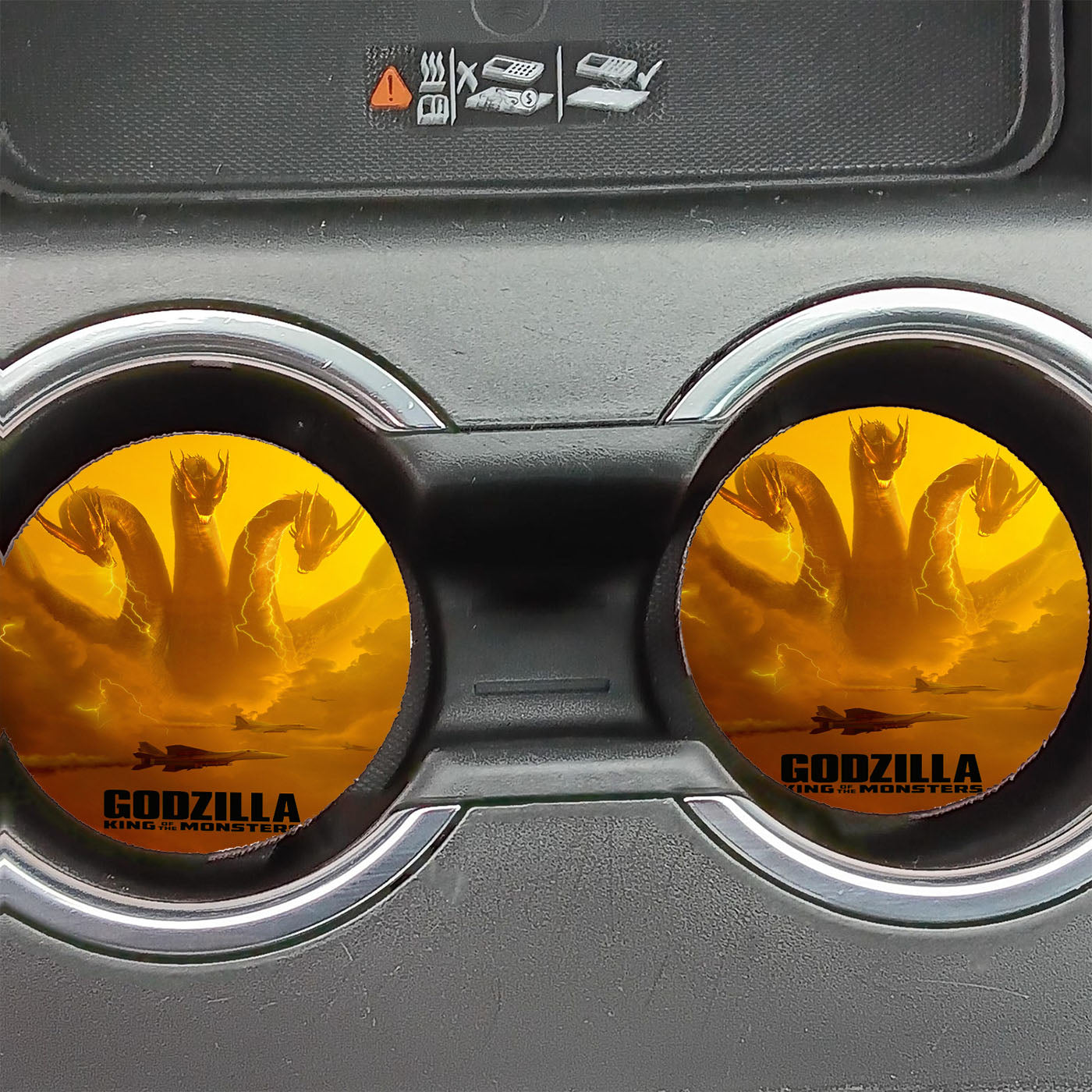 Godzilla King Of The Monster Yellow Car Coasters
