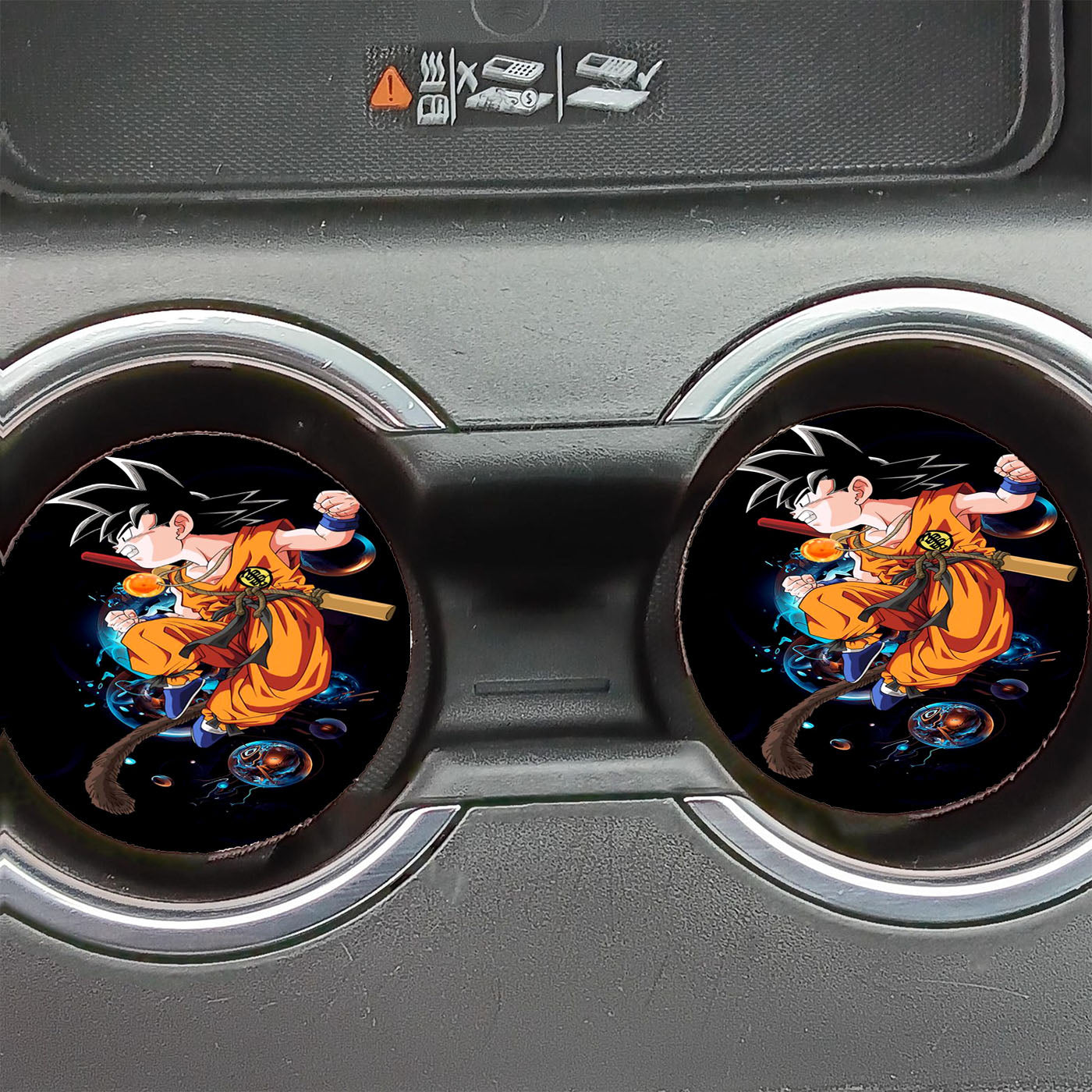 Goku And Bubble Illustration Car Coasters