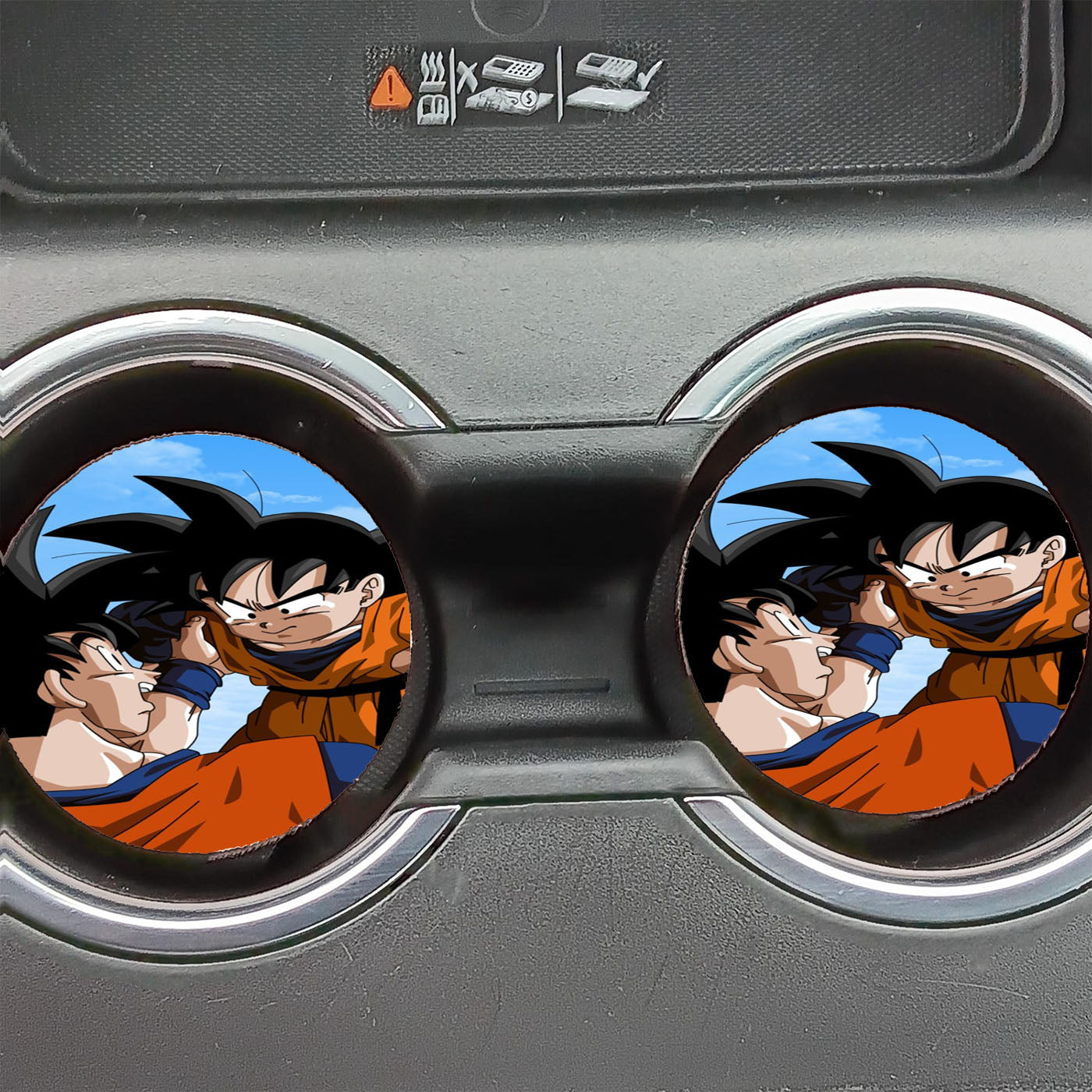 Goku And Cute Cry Goten Car Coasters