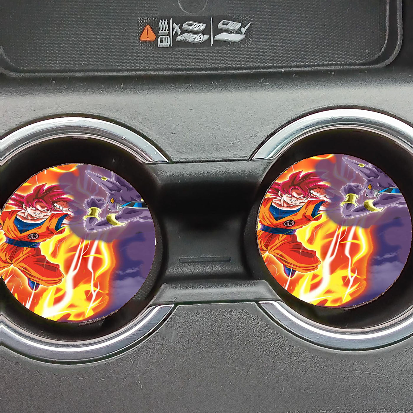 Goku Beerus Fight Car Coasters