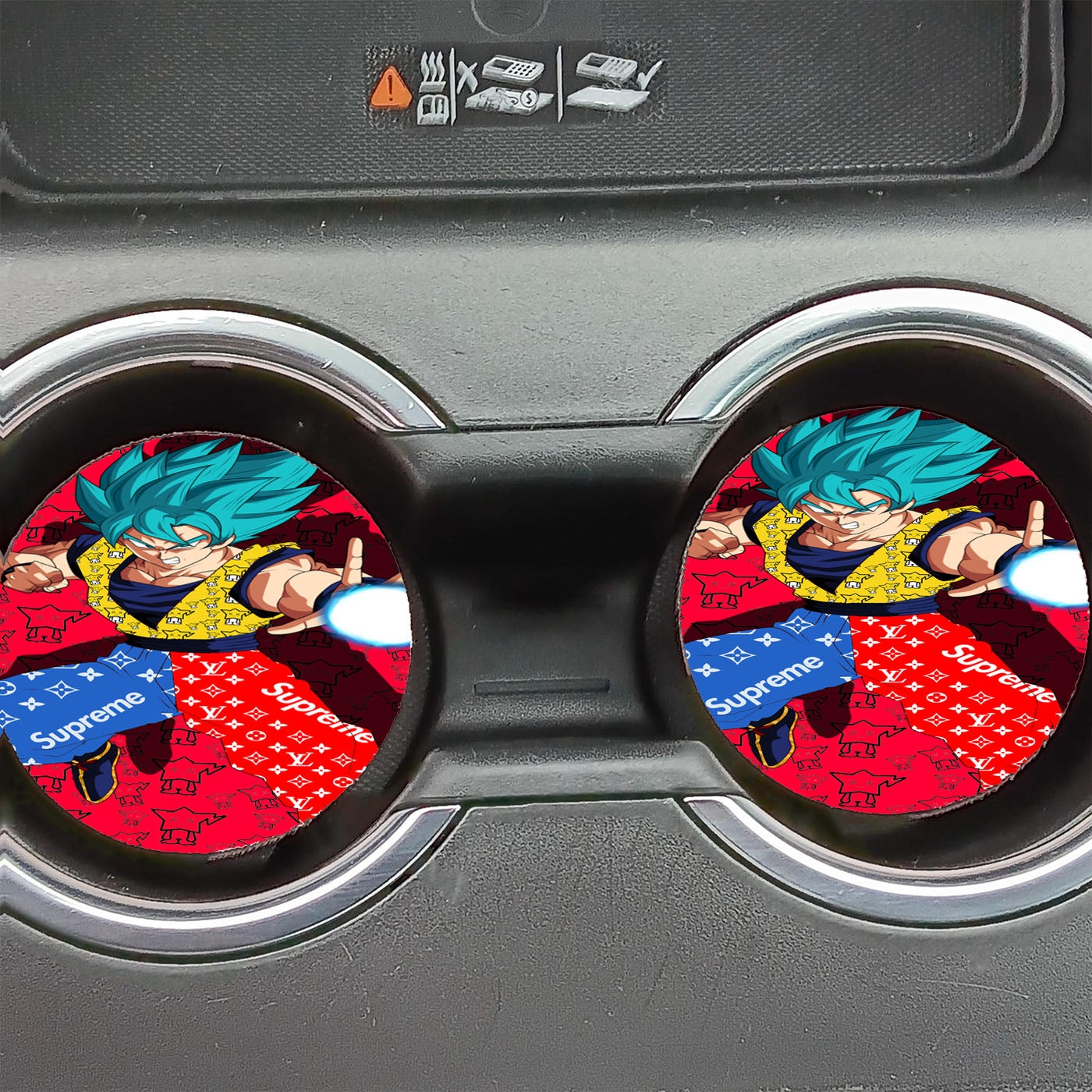 Goku Hype Pattern Car Coasters