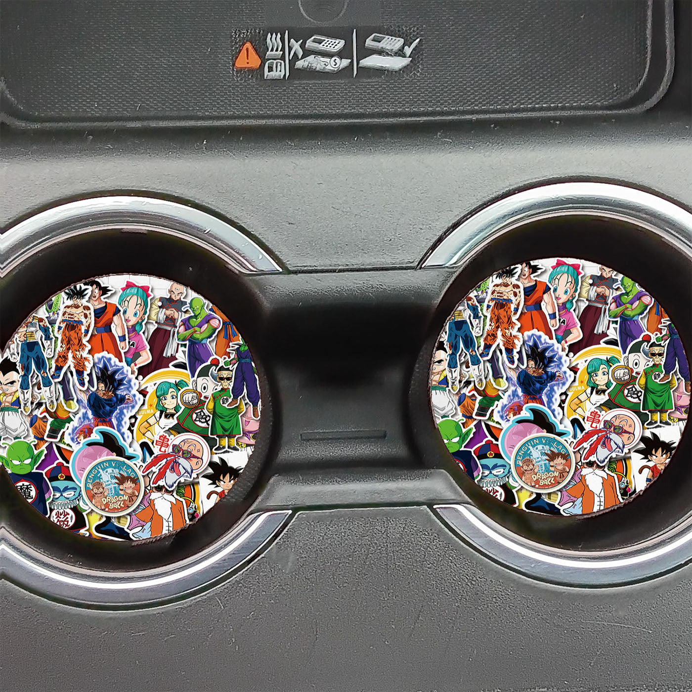 Goku Krilin Vegeta Bulma Dragon Ball Sticker Collage Car Coasters