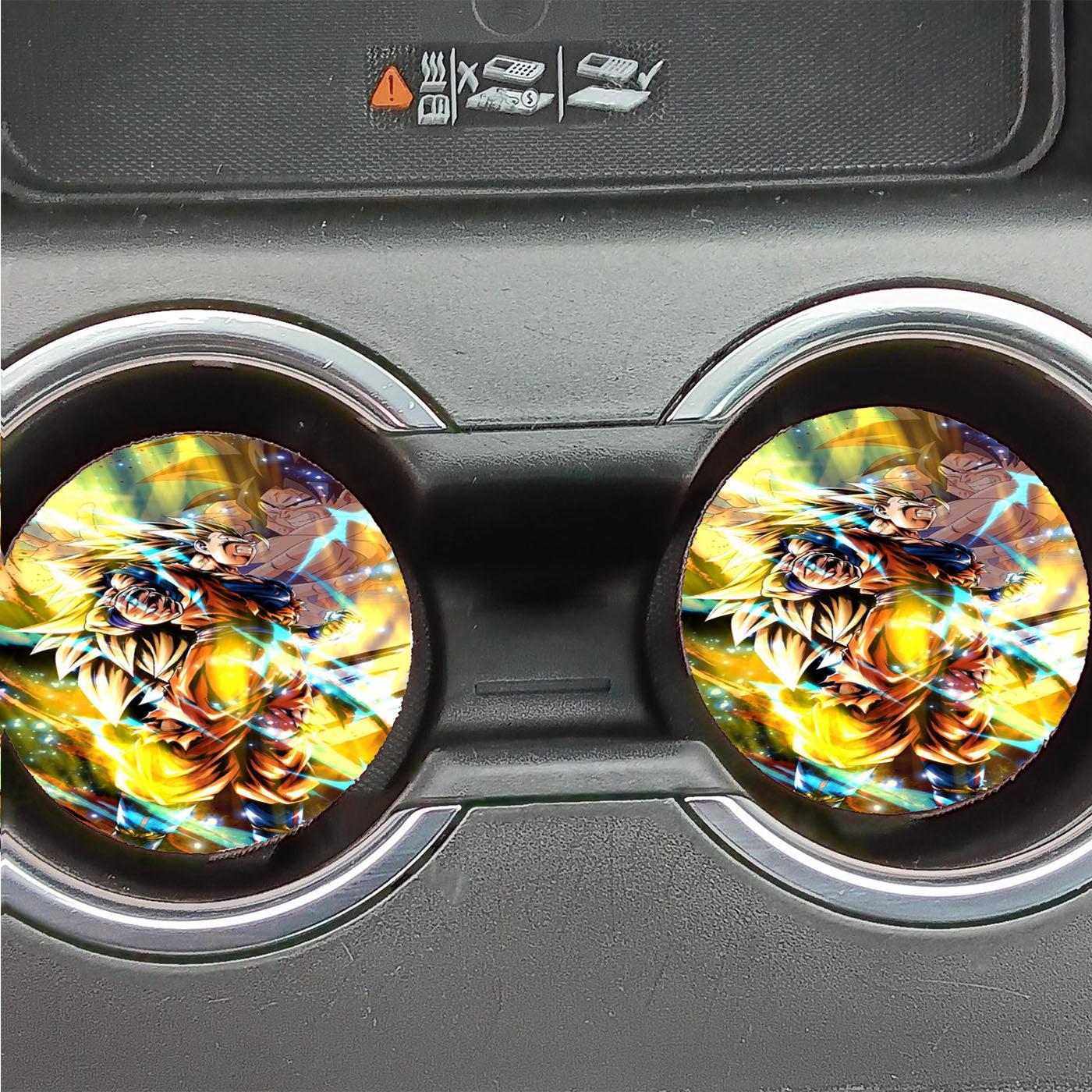 Goku Super Saiyajin Fan Art Wallpaper Car Coasters