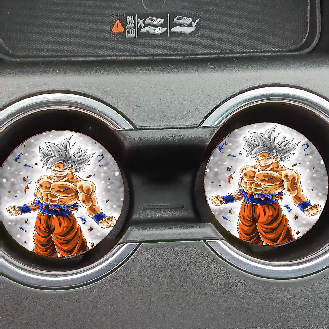 Goku Super Saiyan Ultra Instinc Silver Car Coasters