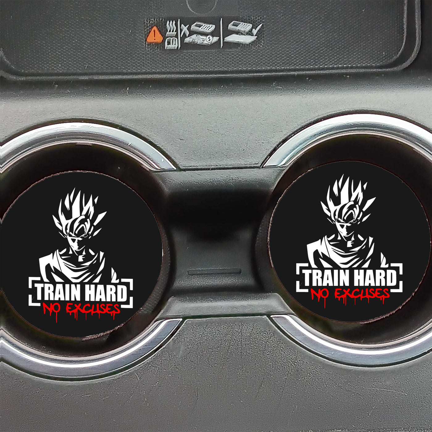 Goku Train Hard No Excuses Car Coasters