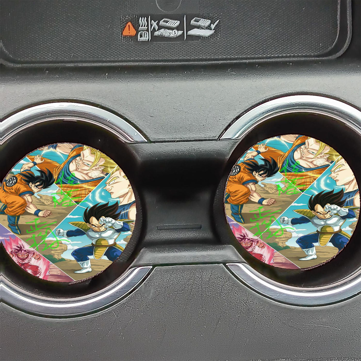 Goku Vegeta Collages Car Coasters