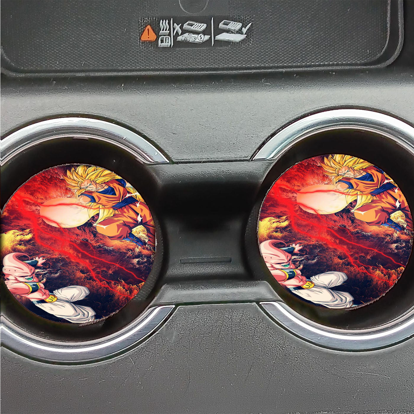 Goku Vs Kid Buu Fighting Wallpaper Car Coasters