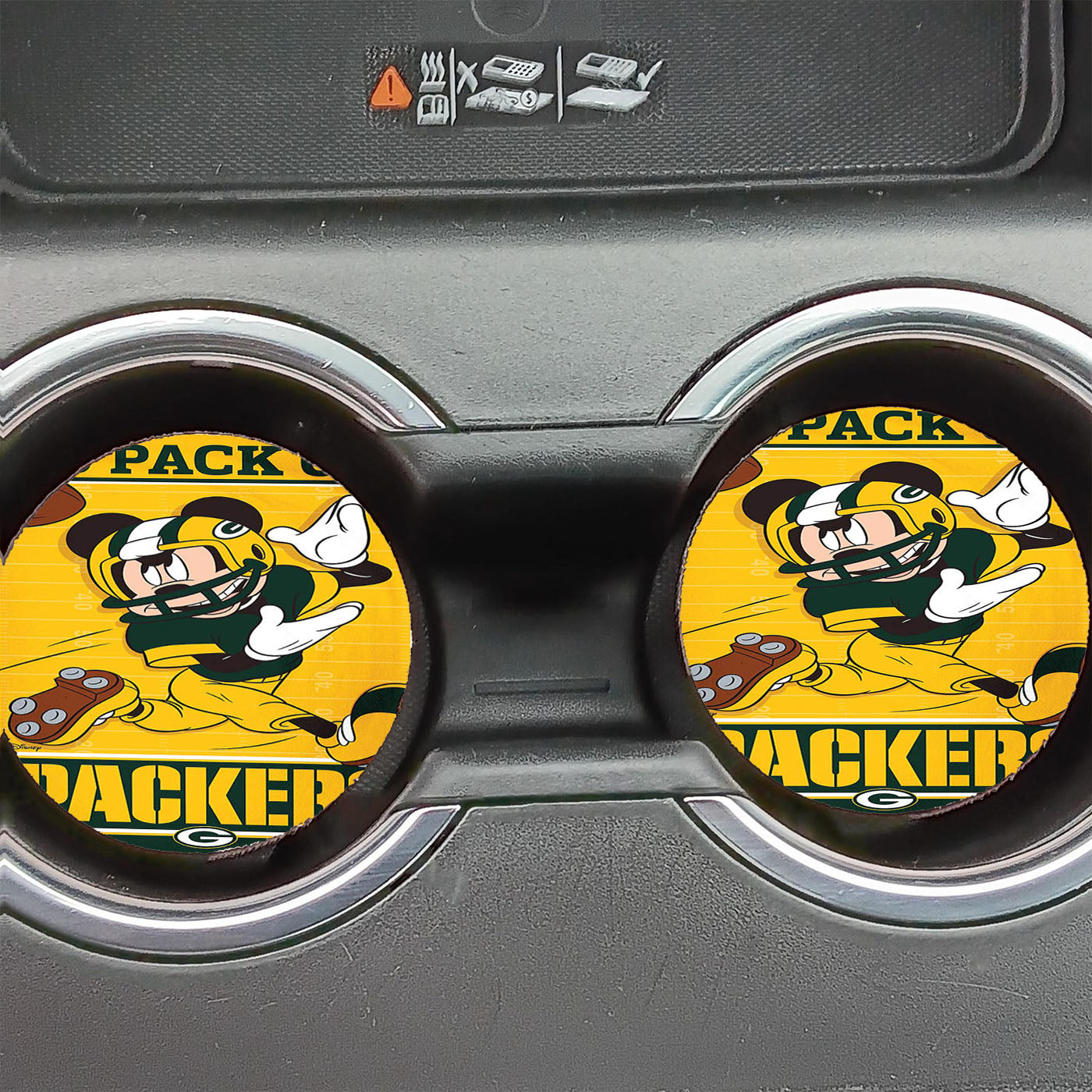 Green Bay Packers Disney Mickey Mouse Nfl Car Coasters