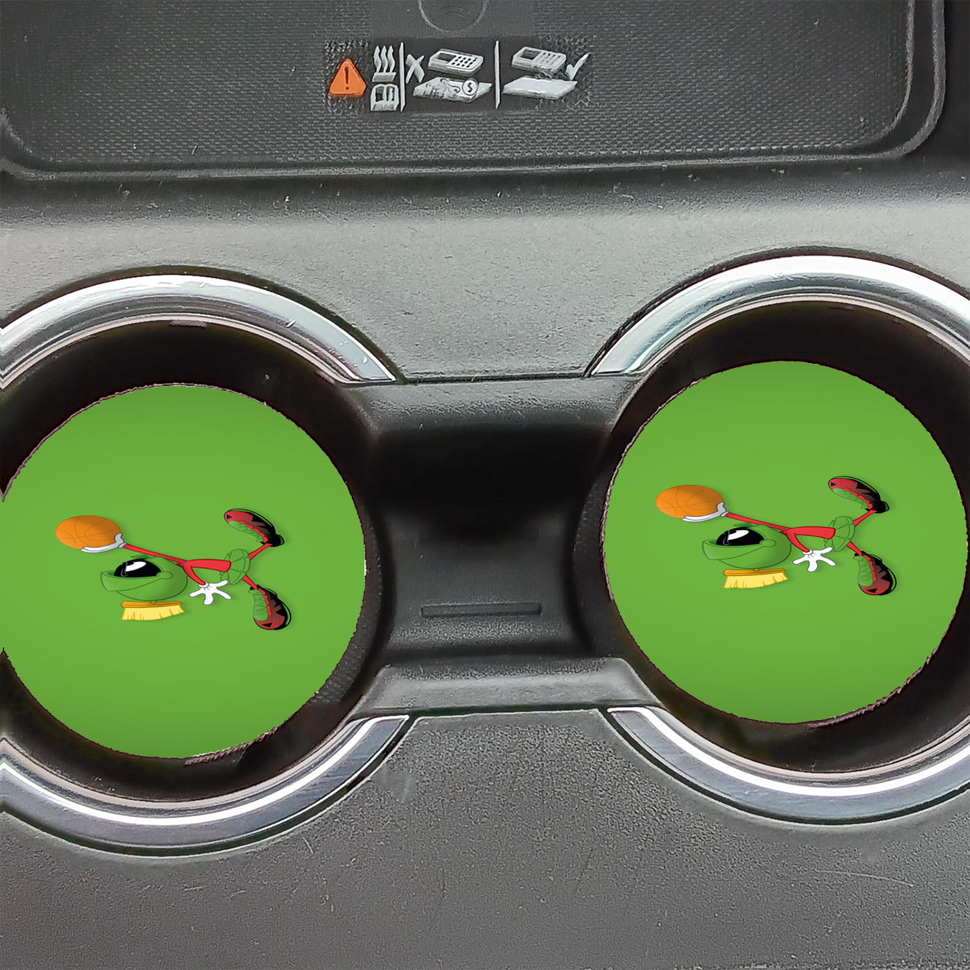 Green Marvin The Martian Car Coasters