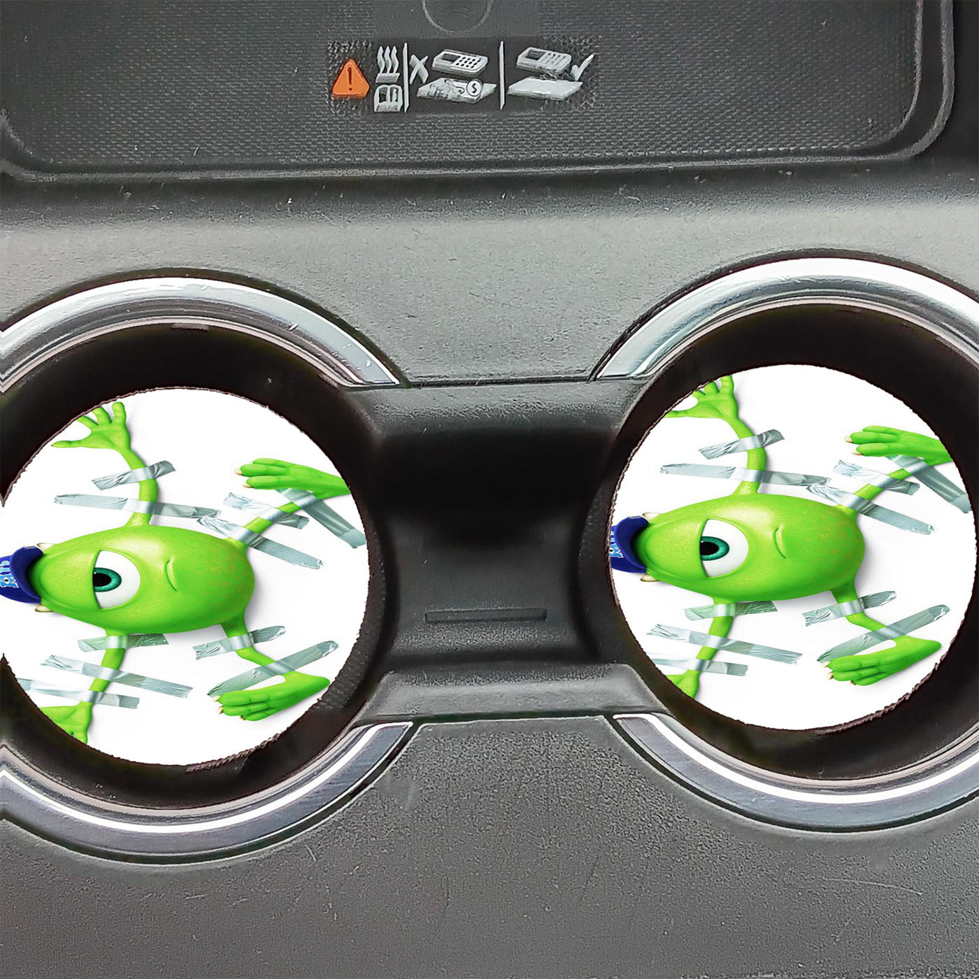 Green Monster Inch On The Wall Car Coasters