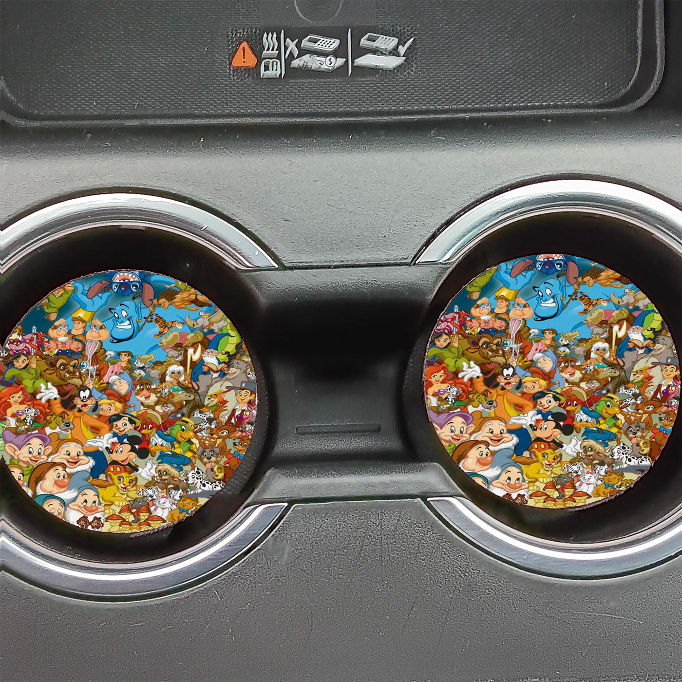 Group Of Disney Cartoon Characters Car Coasters