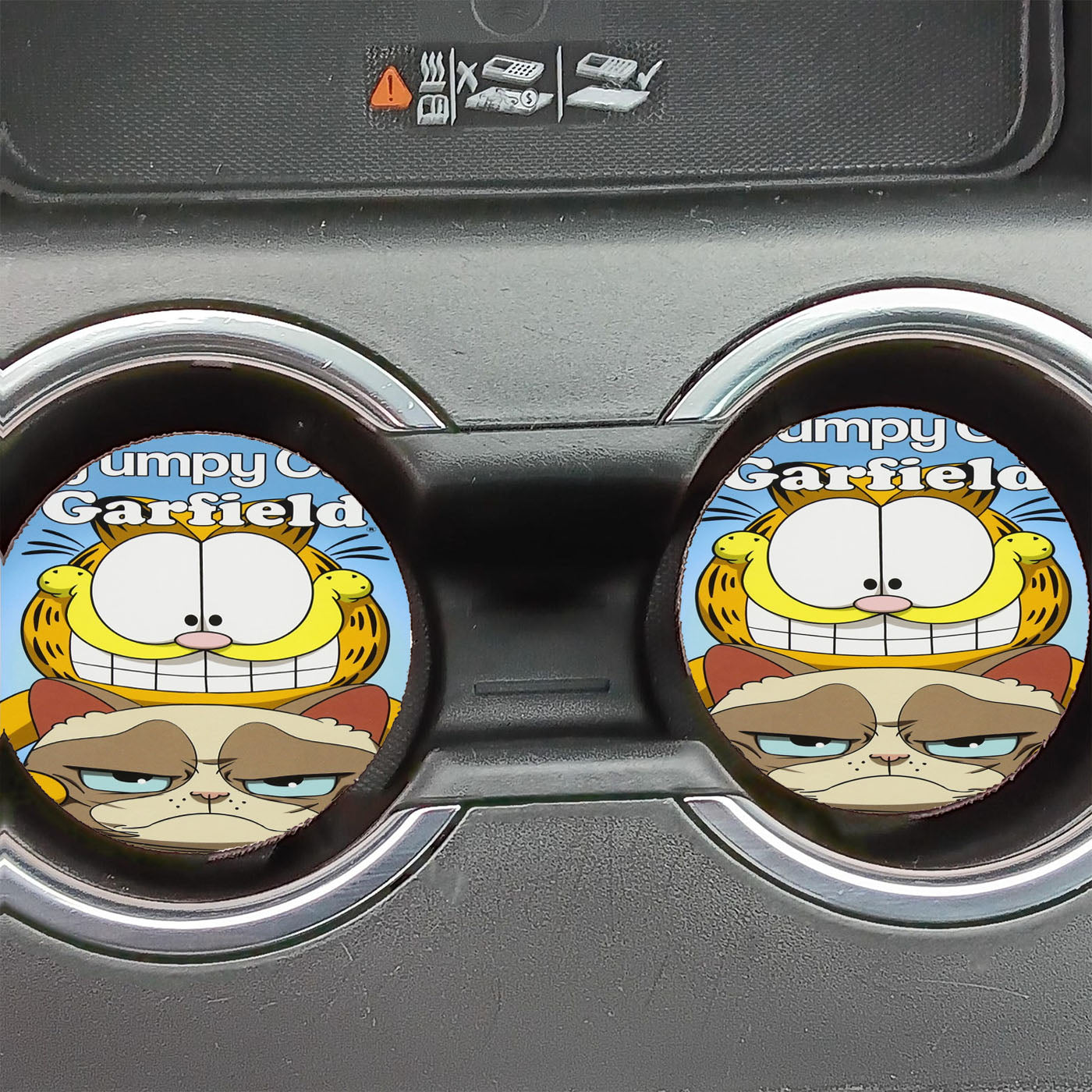Grumpy Cat And Garfield  Car Coasters
