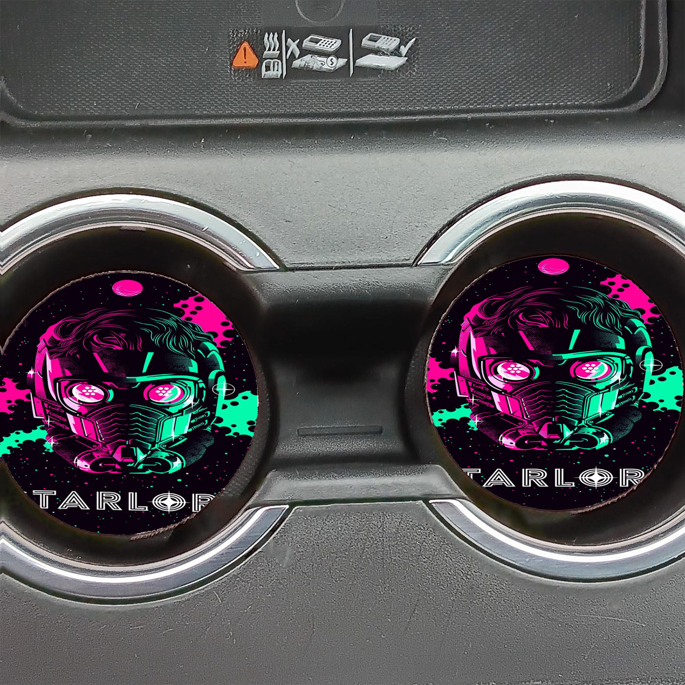 Guardians Of The Galaxy Starload Pink Green Car Coasters
