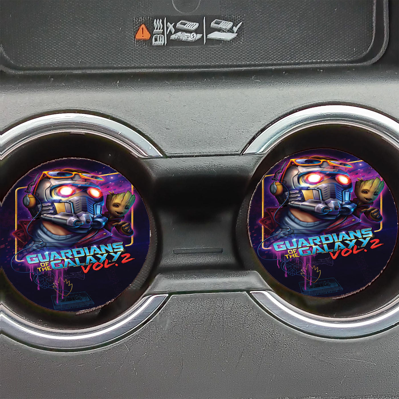 Guardians Of The Galaxy Vol 2 Starlord And Baby Groot Wallpaper Car Coasters