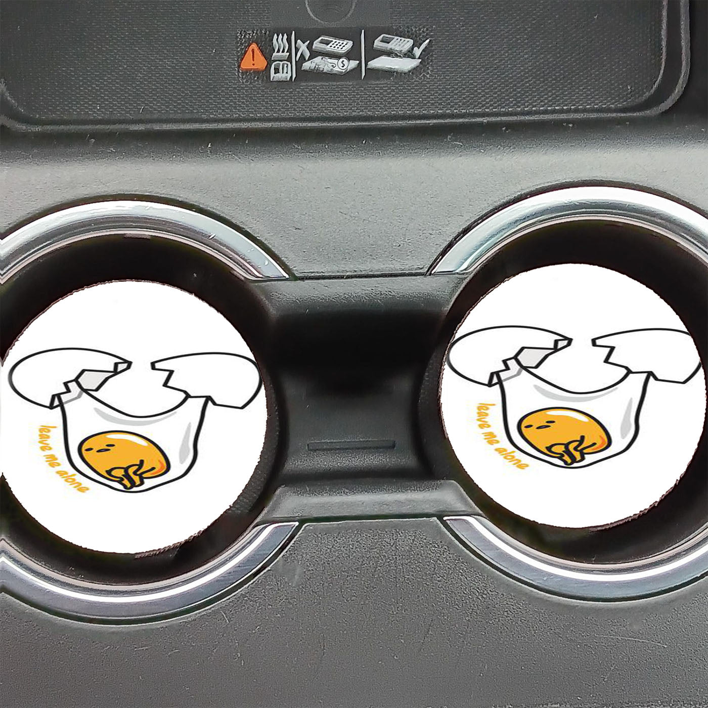 Gudetama Leave Me Alone Car Coasters