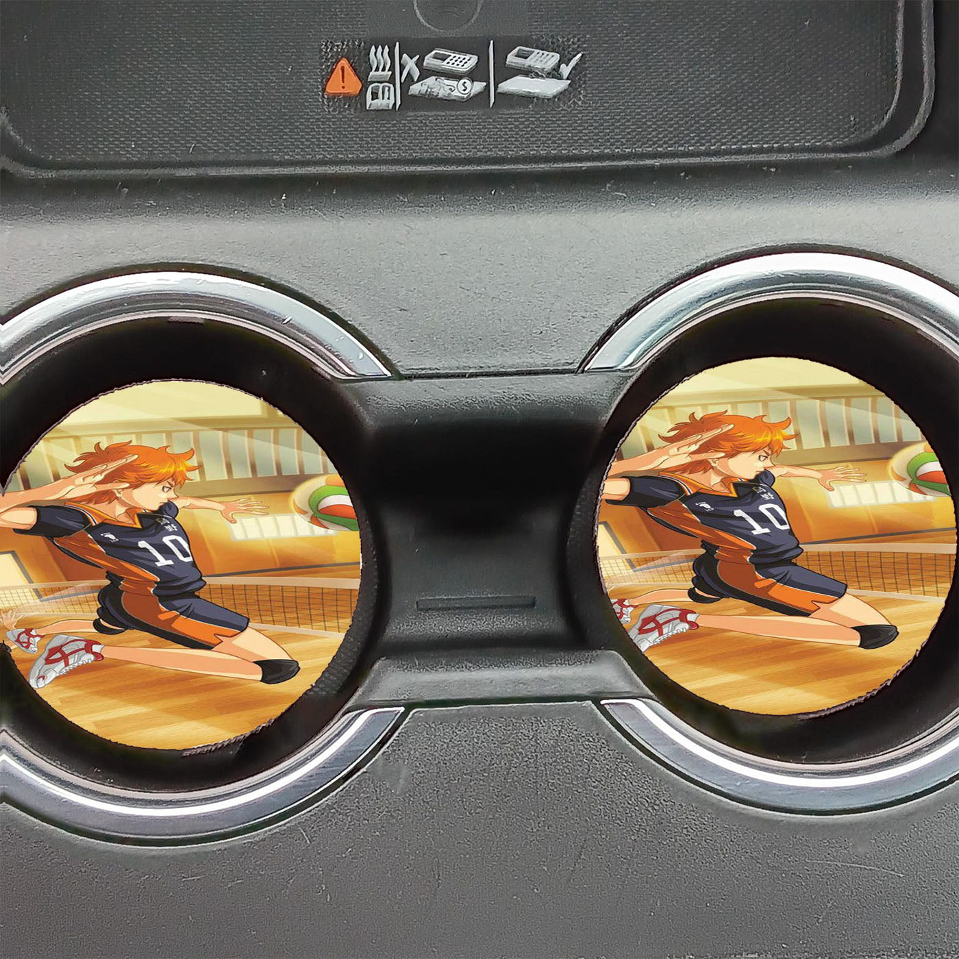 Haikyuu Hinata Smash Ball Car Coasters