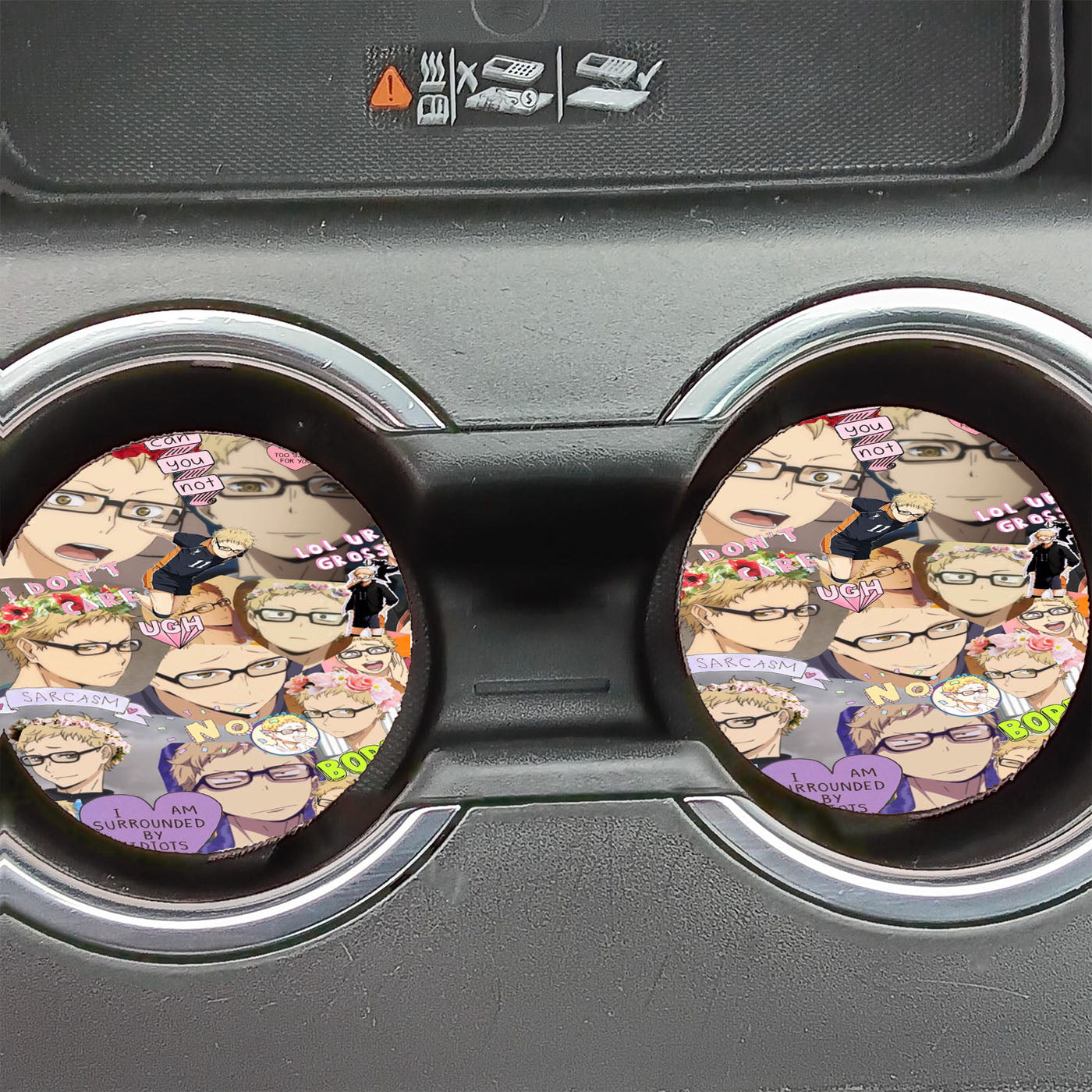 Haikyuu Kei Tsukishima Collage Car Coasters