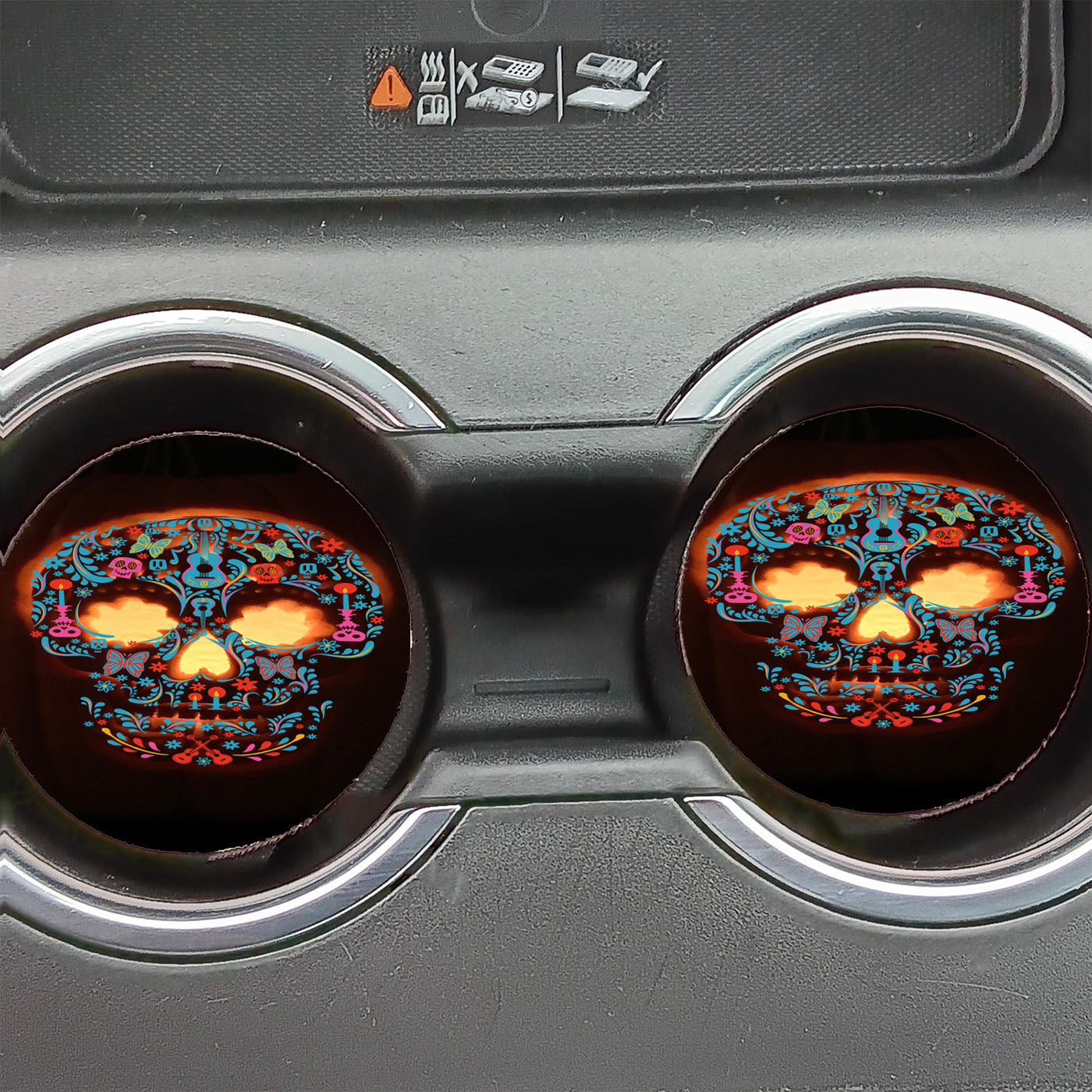Halloween Skull Disney Pixar Coco Car Coasters