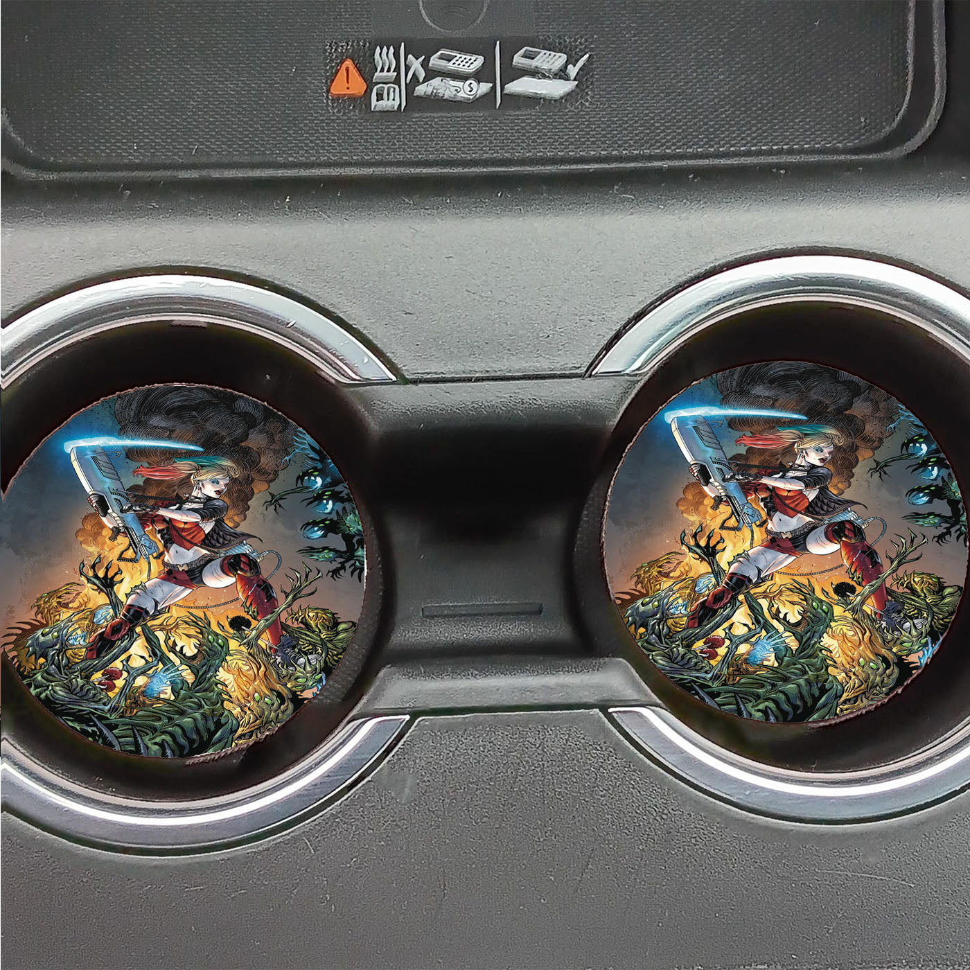 Harley Quinn Art Kill All Monster Car Coasters