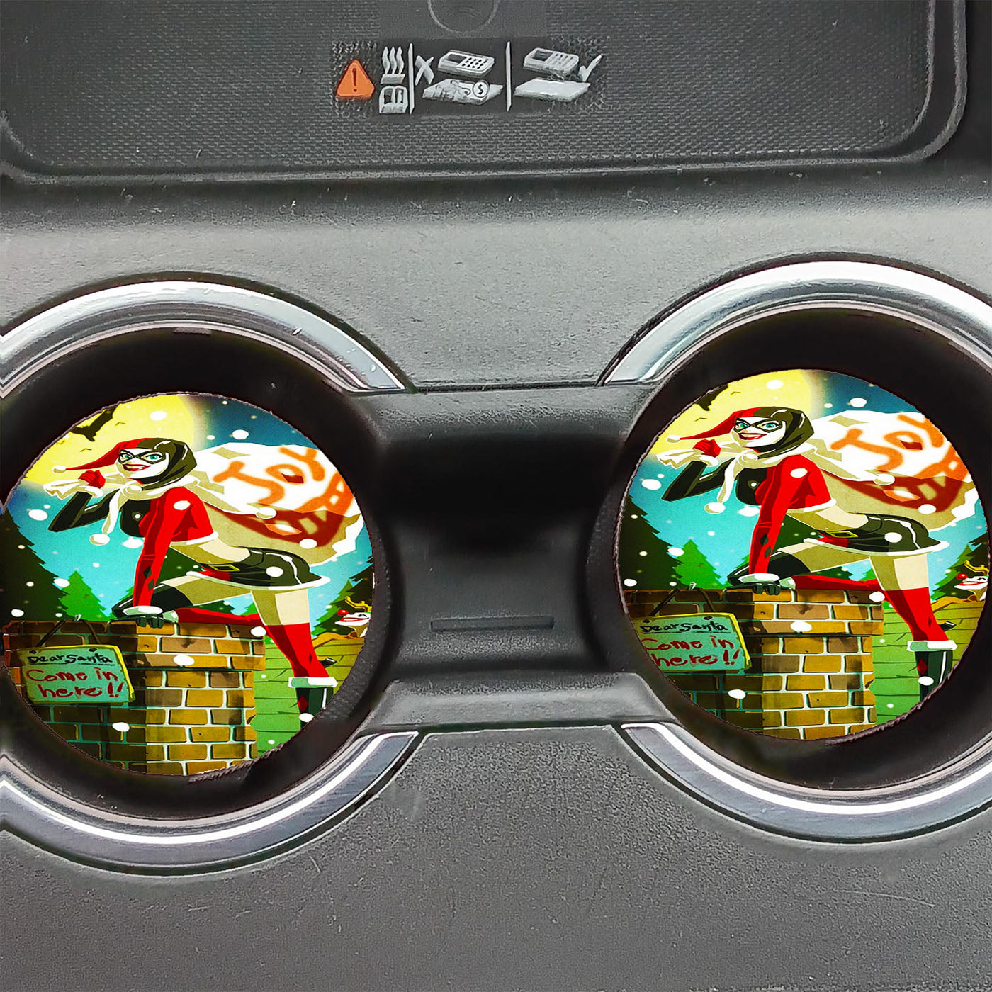 Harley Quinn Christmas Car Coasters