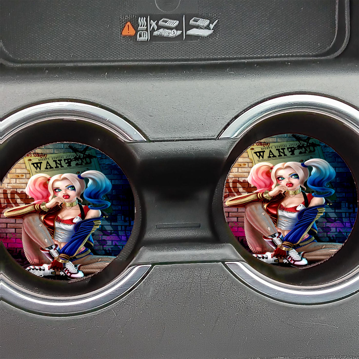 Harley Quinn Chupa Candy Car Coasters