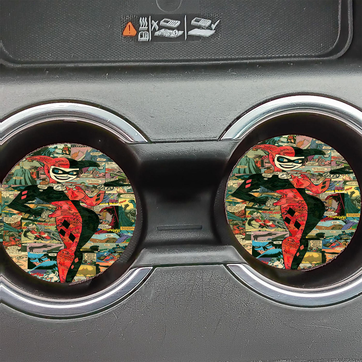 Harley Quinn Comic Collage Car Coasters