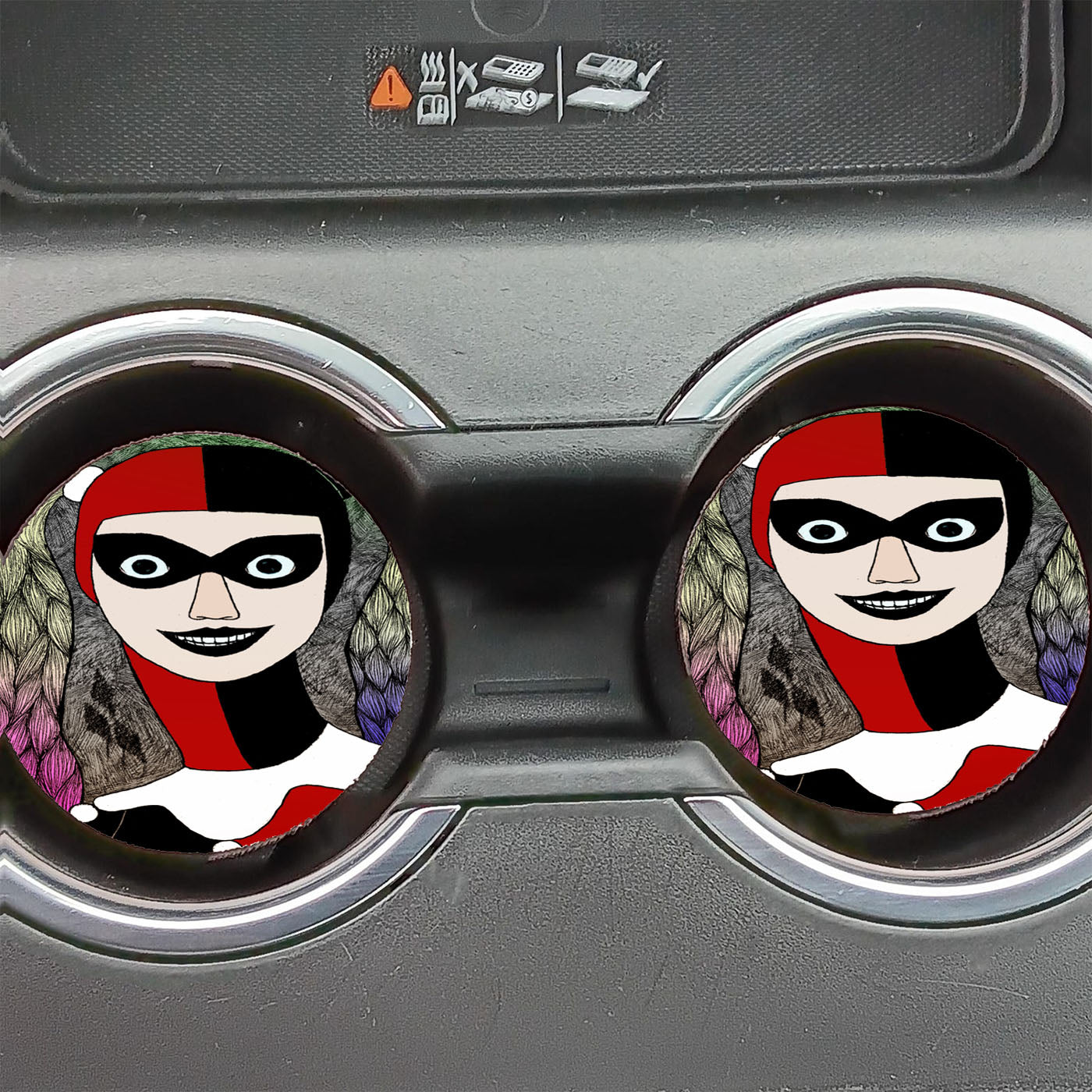 Harley Quinn Drawing Car Coasters