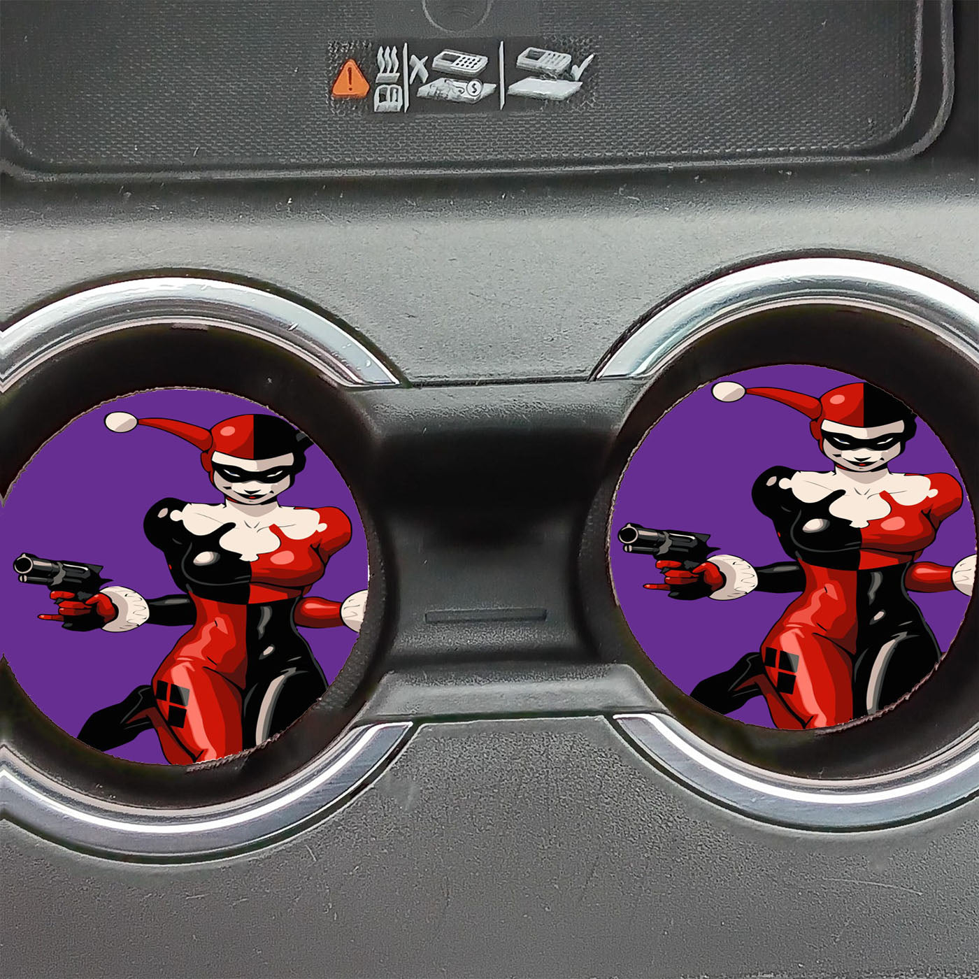 Harley Quinn Purple Car Coasters