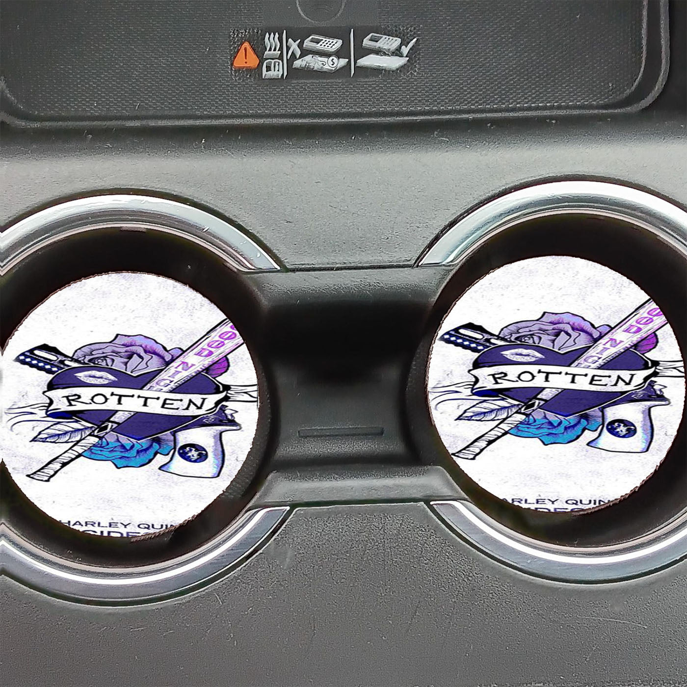 Harley Quinn Rotten Tattoo Car Coasters
