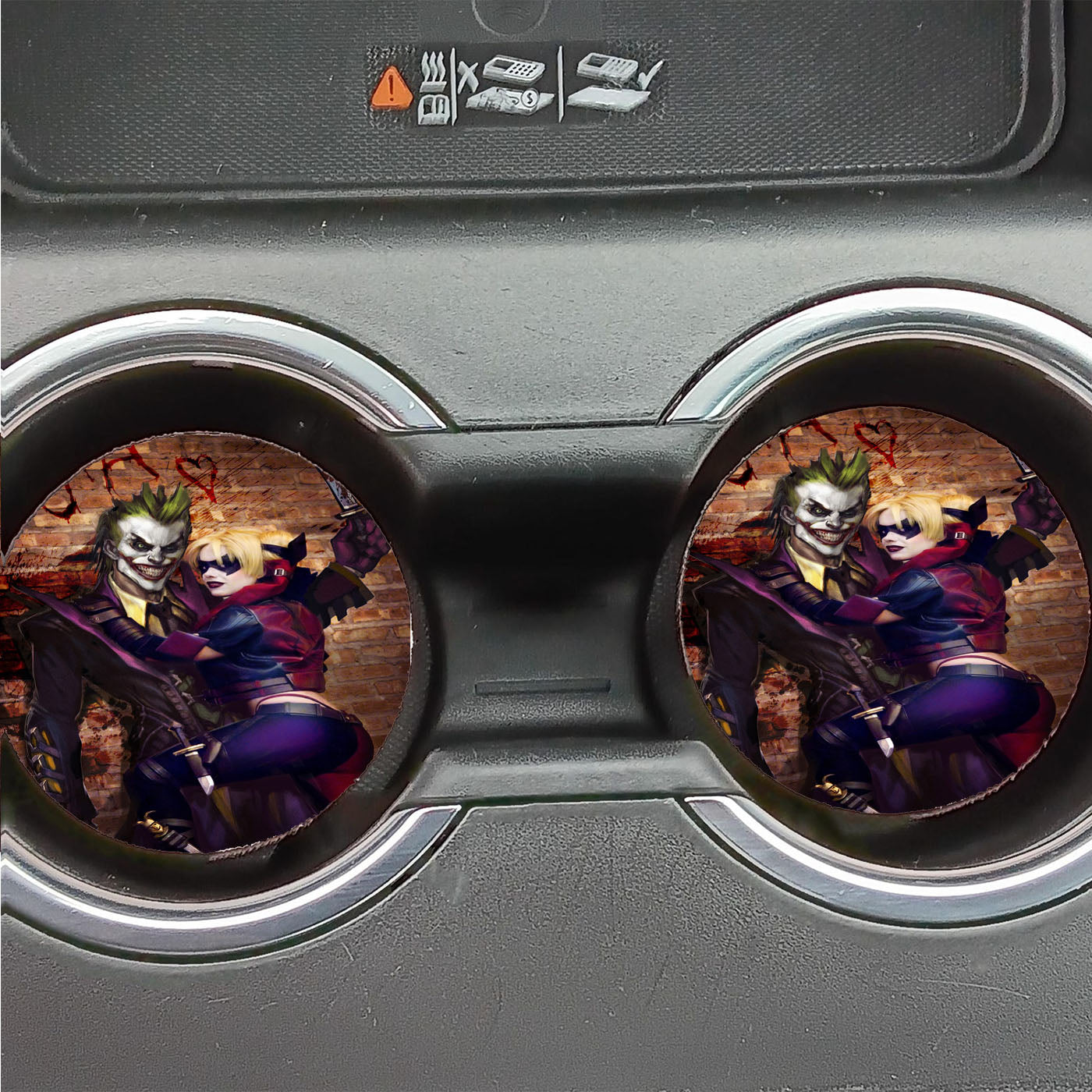 Harley Quinn With Joker Car Coasters