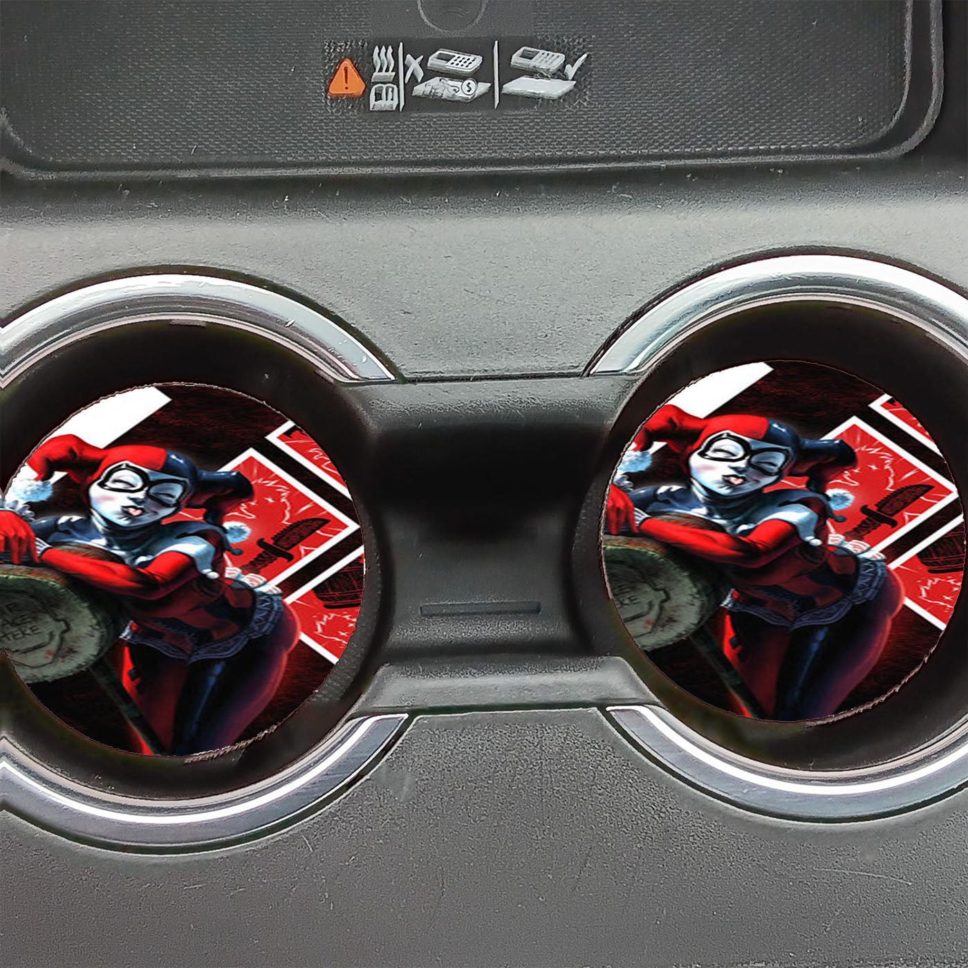 Harley Quinn With Mallet Car Coasters