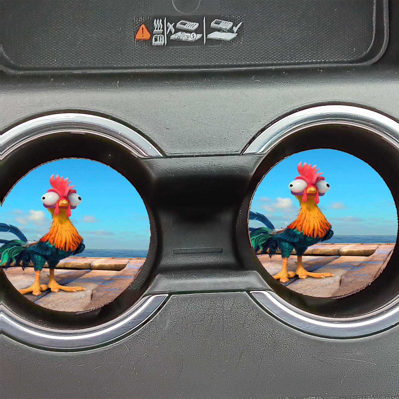 Hei Hei Chicken Moana Car Coasters